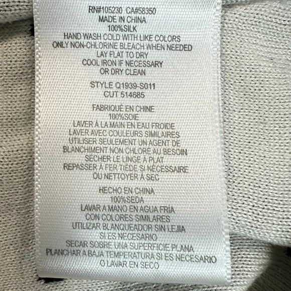 Equipment Femme Women’s Small Silk Sweater Black White Polka Dot - Picture 5 of 5